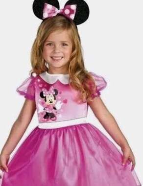 Disney Minnie Mouse Costume Dress Toddler Girls 2T Dress Ears New Disguise